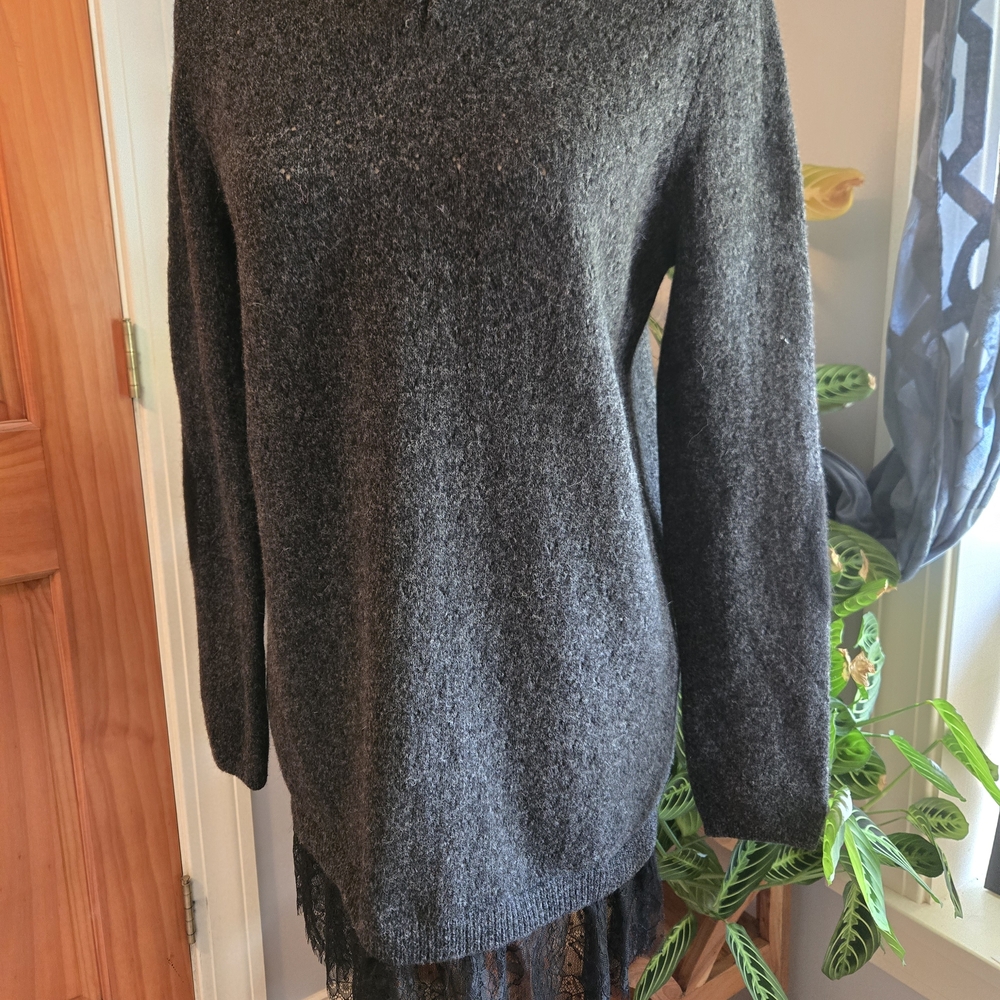 RED Valentino Charcoal V-Neck Sweater/dress